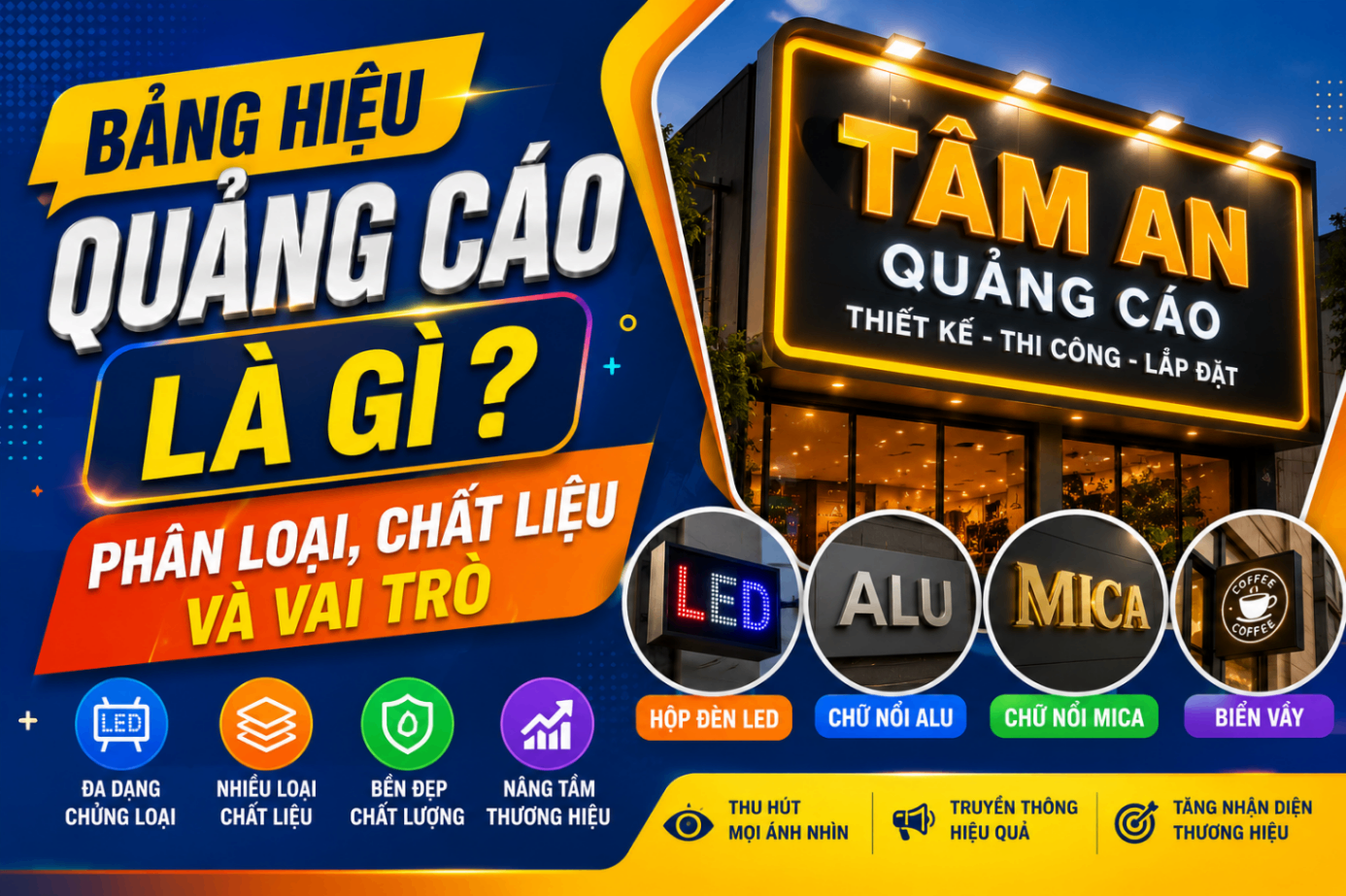 Bảng Hiệu Quảng Cáo Là Gì? Phân Loại, Chất Liệu Và Vai Trò 