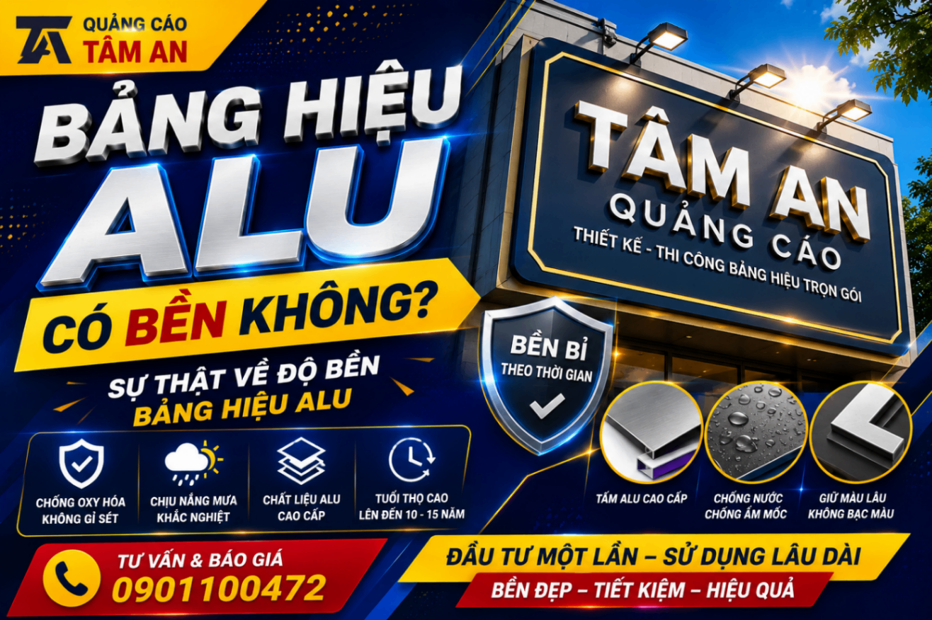 Bảng hiệu Alu có bền không?