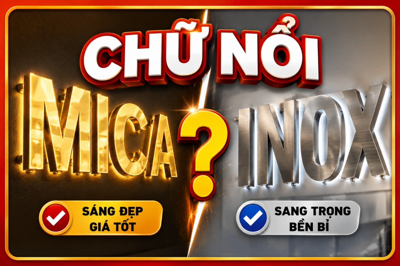 Chữ nổi Mica hay Inox?