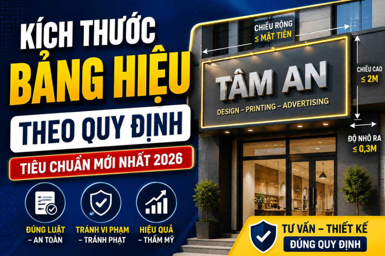 Kích thước bảng hiệu theo quy định
