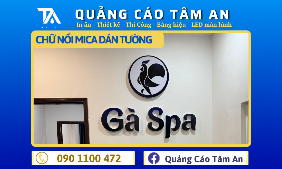 Chữ nổi mica dán tường