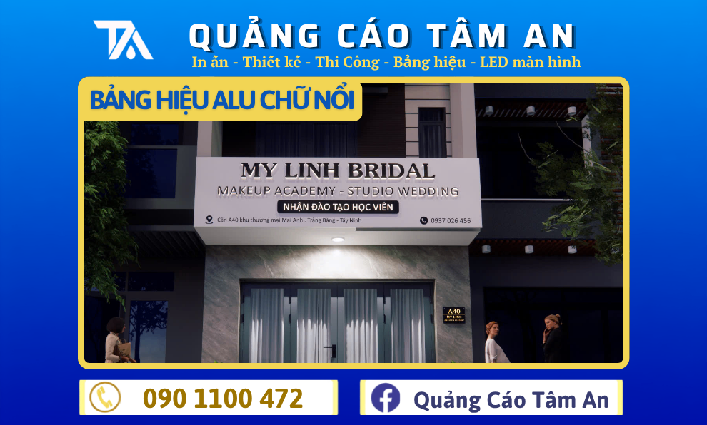 Bảng hiệu Alu chữ nổi