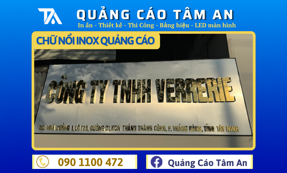 Chữ nổi inox quảng cáo