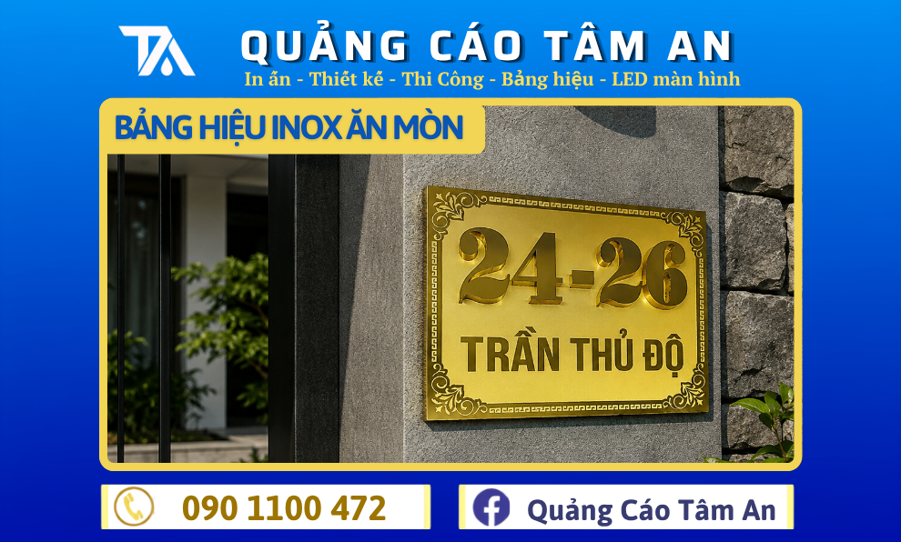 Bảng hiệu inox ăn mòn