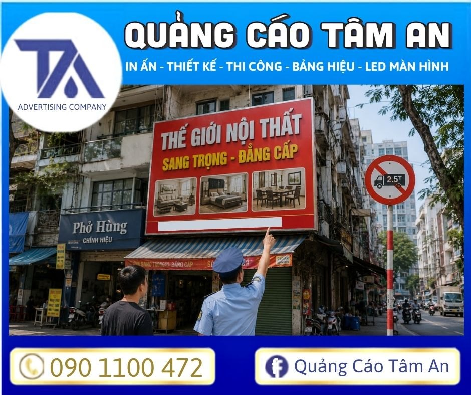 Xử phạt bảng hiệu sai kích thước