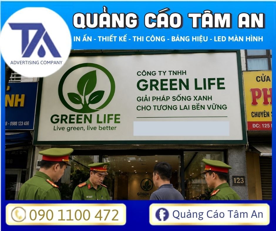 Logo chiếm quá lớn so với diện tích biển hiệu gây thiếu thông tin