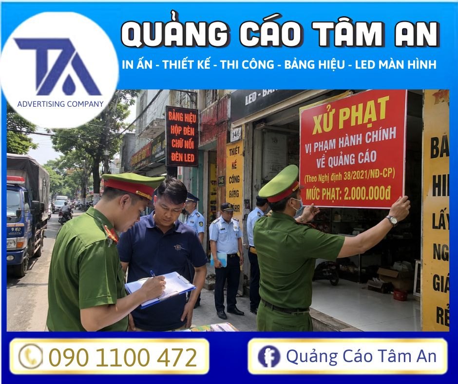 Xử phạt vi phạm thông tin trên bảng hiệu