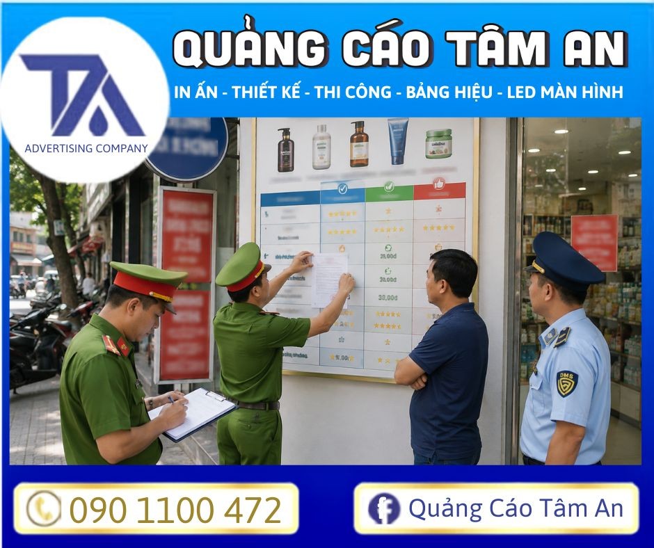 Xử phạt cơ sở so sánh giá trực tiếp trên bảng hiệu quảng cáo