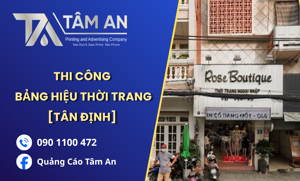 Thi công bảng hiệu thời trang Tân Định