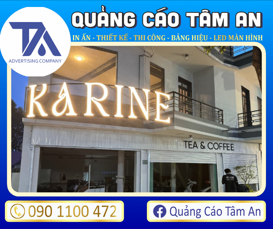 bảng hiệu chữ nổi Mica gắn Led