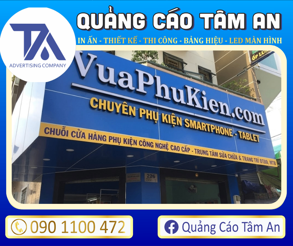 bảng hiệu nền Alu chữ nổi Alu