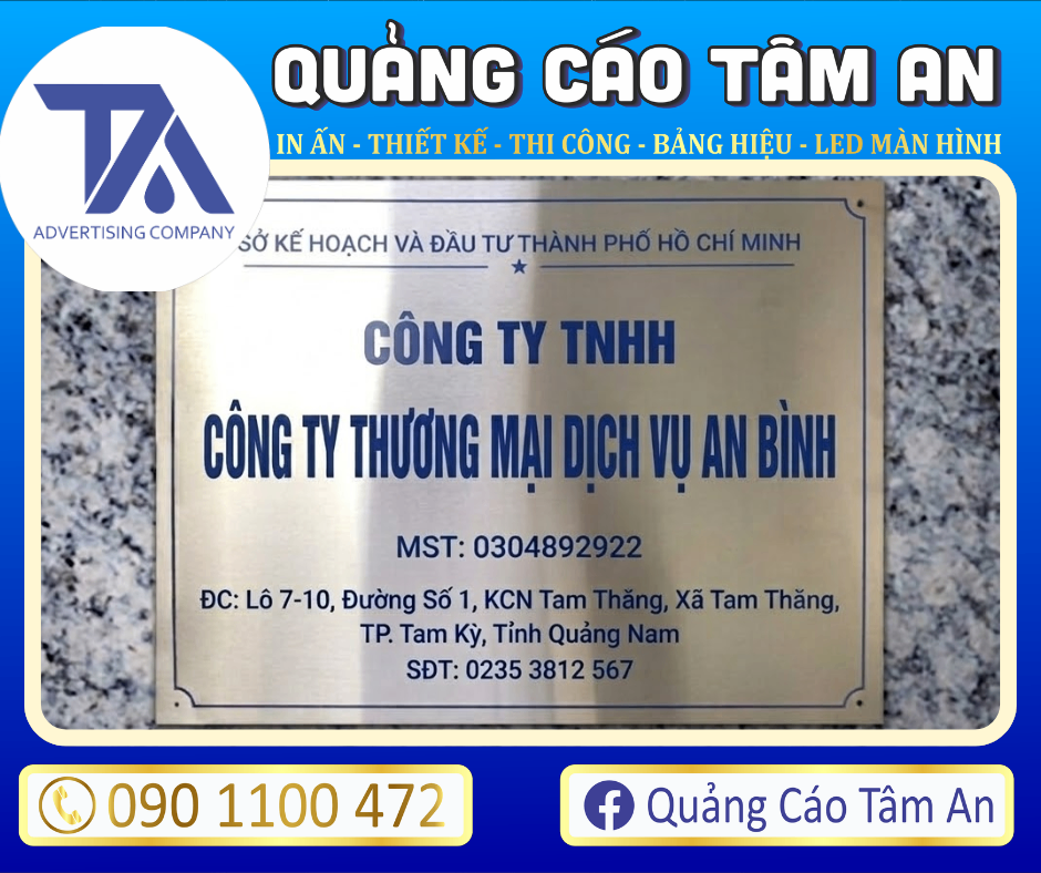 bảng hiệu Inox trắng