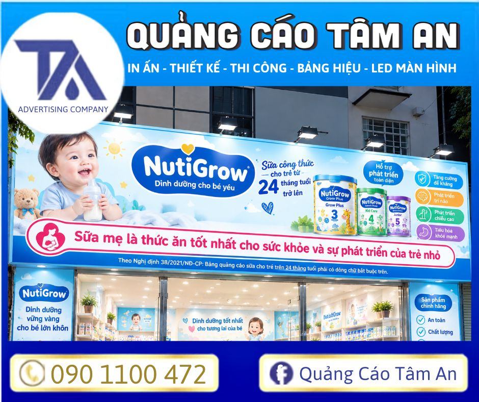 Tham khảo mẫu bảng hiệu quảng cáo cửa hàng sữa cho trẻ em chuẩn