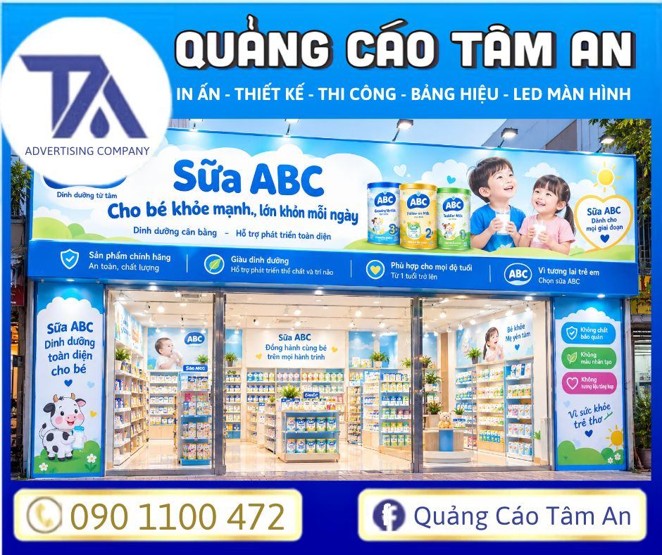 Ví dụ bảng hiệu hãng ABC không phân rõ độ tuổi