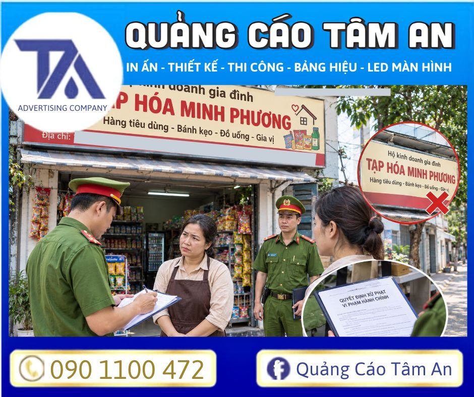 Hộ kinh doanh treo bảng hiệu sai nội dung bị phạt bao nhiêu