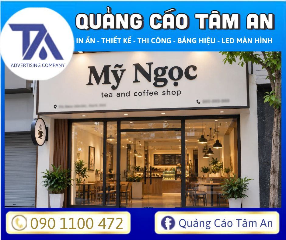 Bảng hiệu quán cà phê Mỹ Ngọc