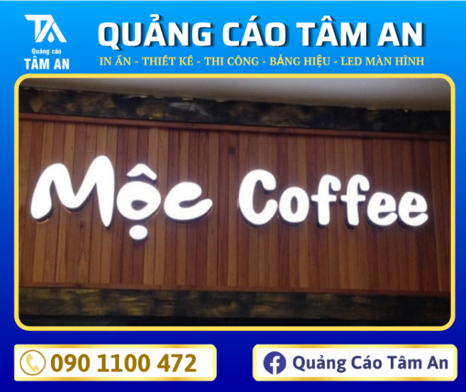 Bảng hiệu cafe nền alu