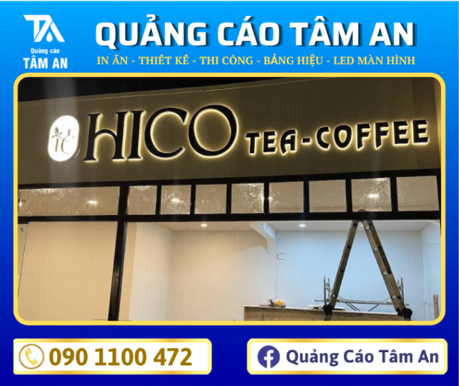 Bảng hiệu cafe kết hợp led