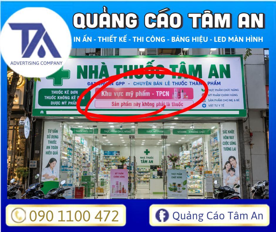 Phân biệt rõ thông tin nào là bắt buộc trên bảng hiệu nhà thuốc