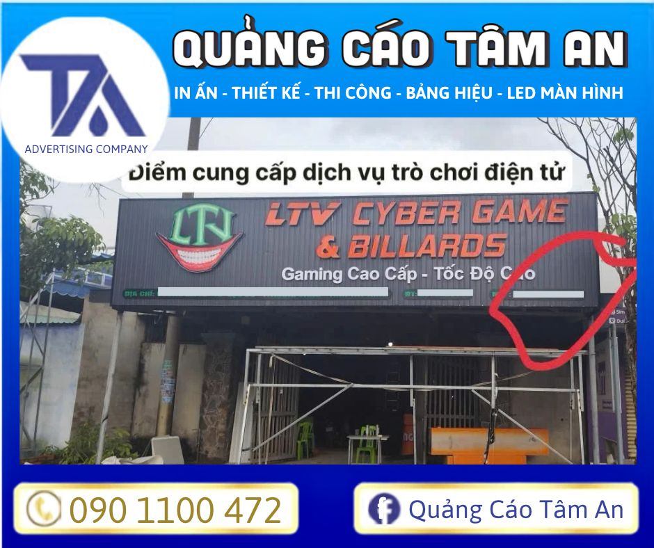Bảng hiệu thể cần thể hiện đầy đủ thông tin đặc thù của ngành Internet