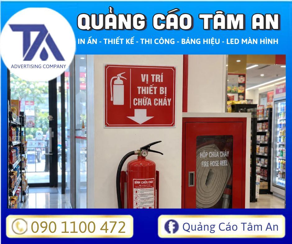 Treo biển chỉ dẫn vị trí thiết bị chữa cháy để đánh dấu vị trí