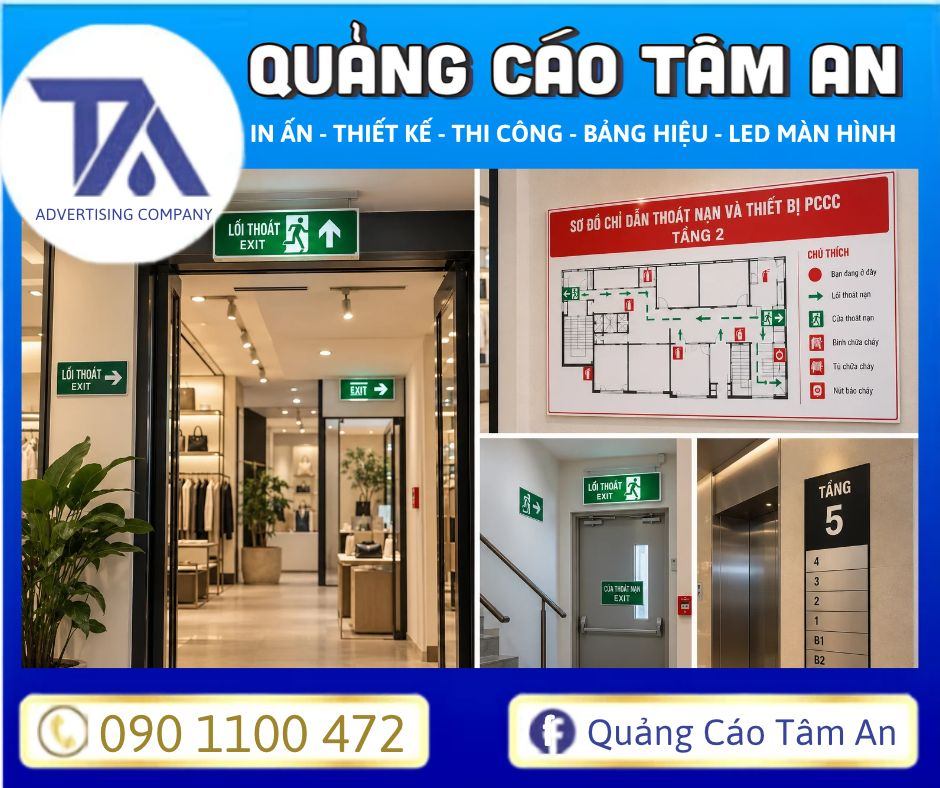 Đảm bảo Biển EXIT và Sơ đồ PCCC đầy đủ