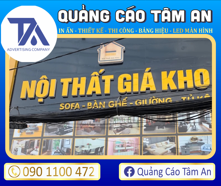 Bảng hiệu nội thất nền Alu