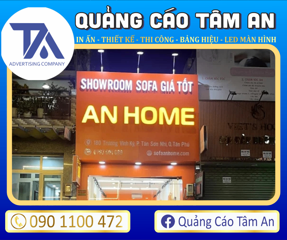 Bảng hiệu nội thất nền Alu kèm LED 