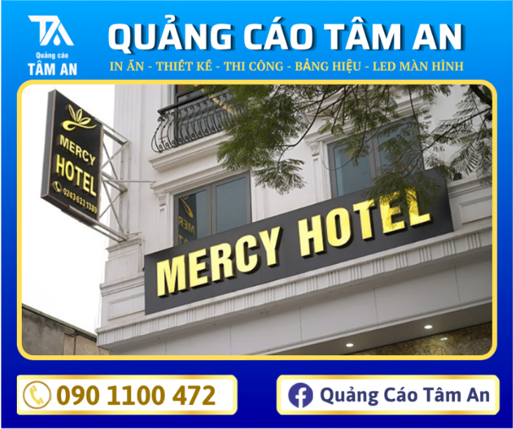 Bảng hiệu khách sạn Alu kết hợp chữ nổi