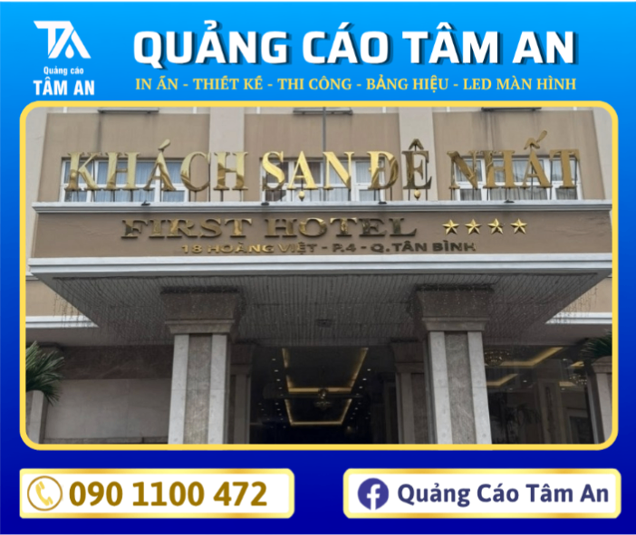 Bảng hiệu khách sạn chữ Inox