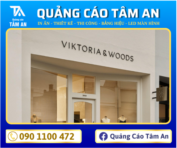 Mẫu bảng hiệu shop thời trang tối giản