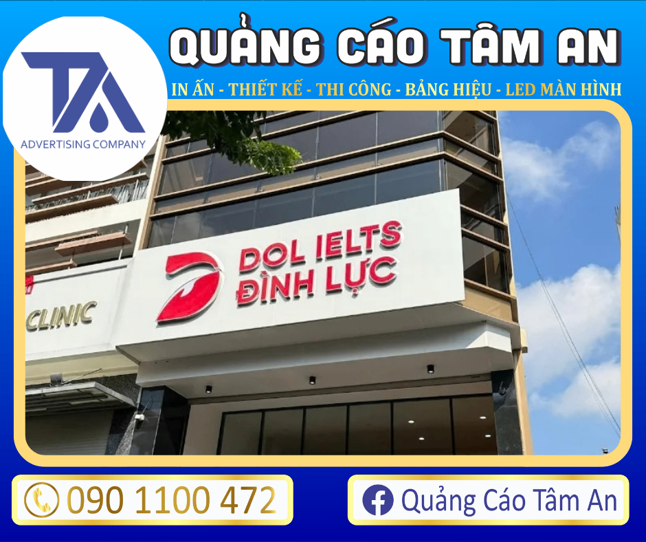 Bảng hiệu chữ nổi Inox trung tâm anh ngữ
