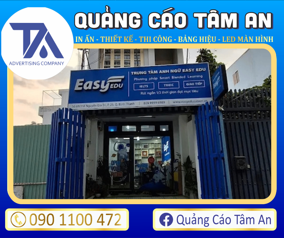 Bảng hiệu trung tâm anh ngữ nền Alu chữ Mica