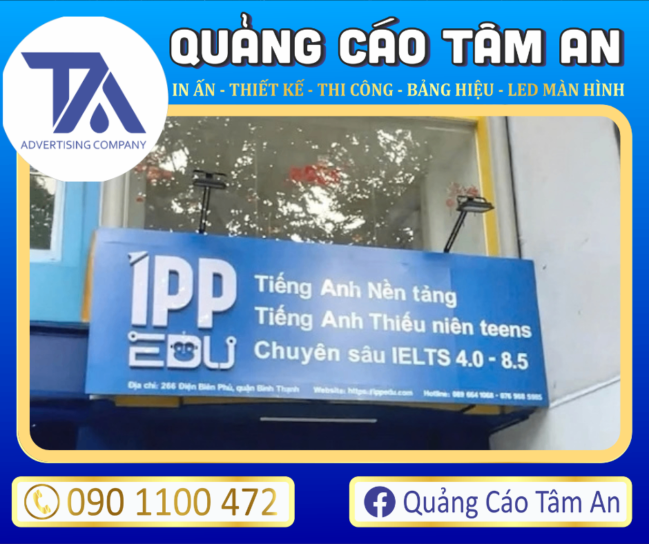 Bảng hiệu bạt Hiflex trung tâm Anh ngữ 