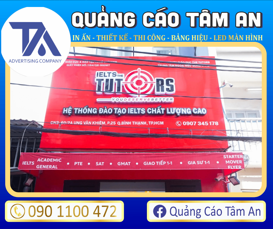 Bảng hiệu trung tâm Anh ngữ Bình Thạnh