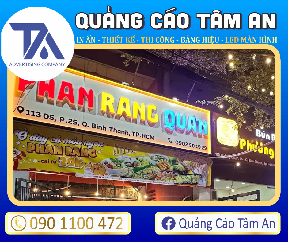 Bảng hiệu Alu kèm chữ nổi LED