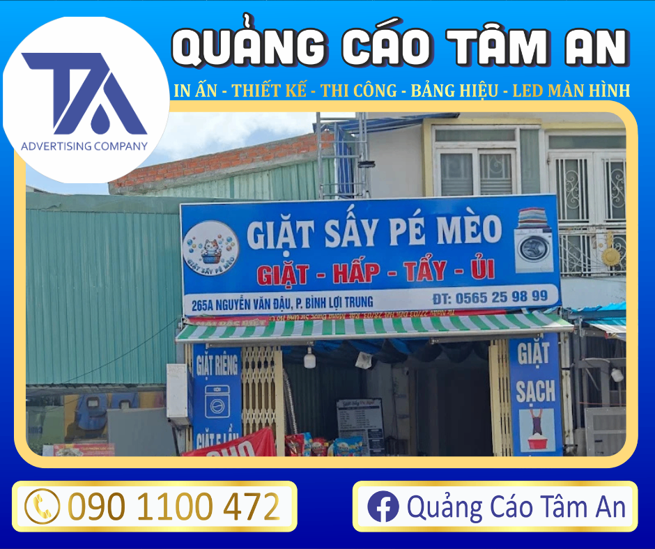 Bạt Hiflex tiệm giặt sấy bình dân