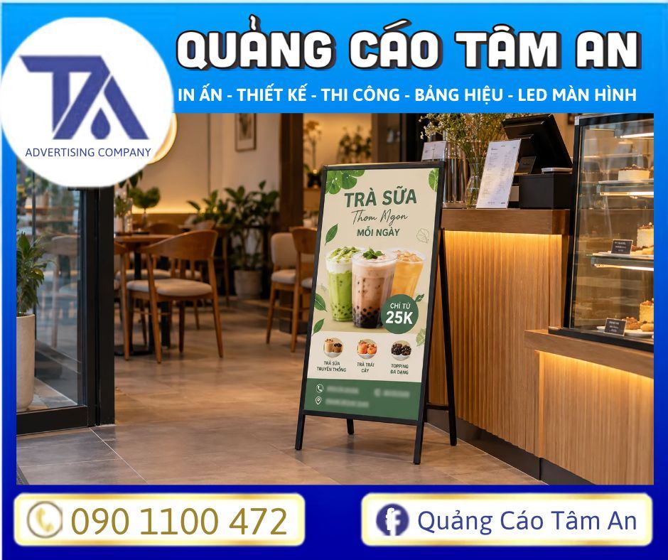 standee nhỏ đặt trong cửa hàng không cần xin giấy phép