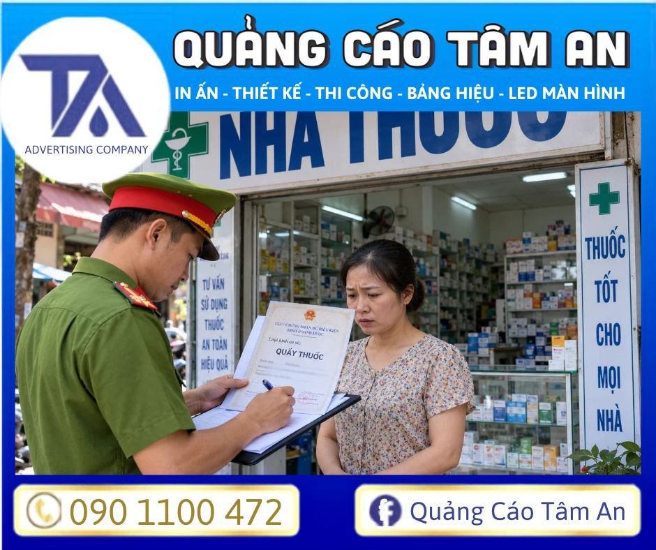 Xử phạt bảng hiệu sai quy định bảng hiệu nhà thuốc